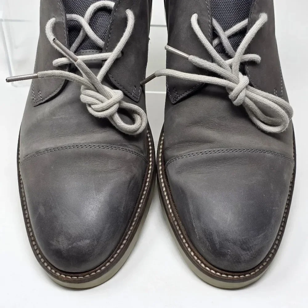 Clarks Collection Gray Leather Cap Toe Chukka Boots 14885‎ Men's US  Size 11 M